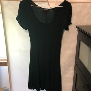 Black Scoop Neck T-Shirt Dress